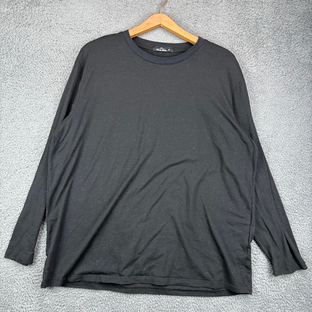Trendy Queen Womens XL Black Long Sleeve‎ Crew Neck T-Shirt Solid Casual Basic